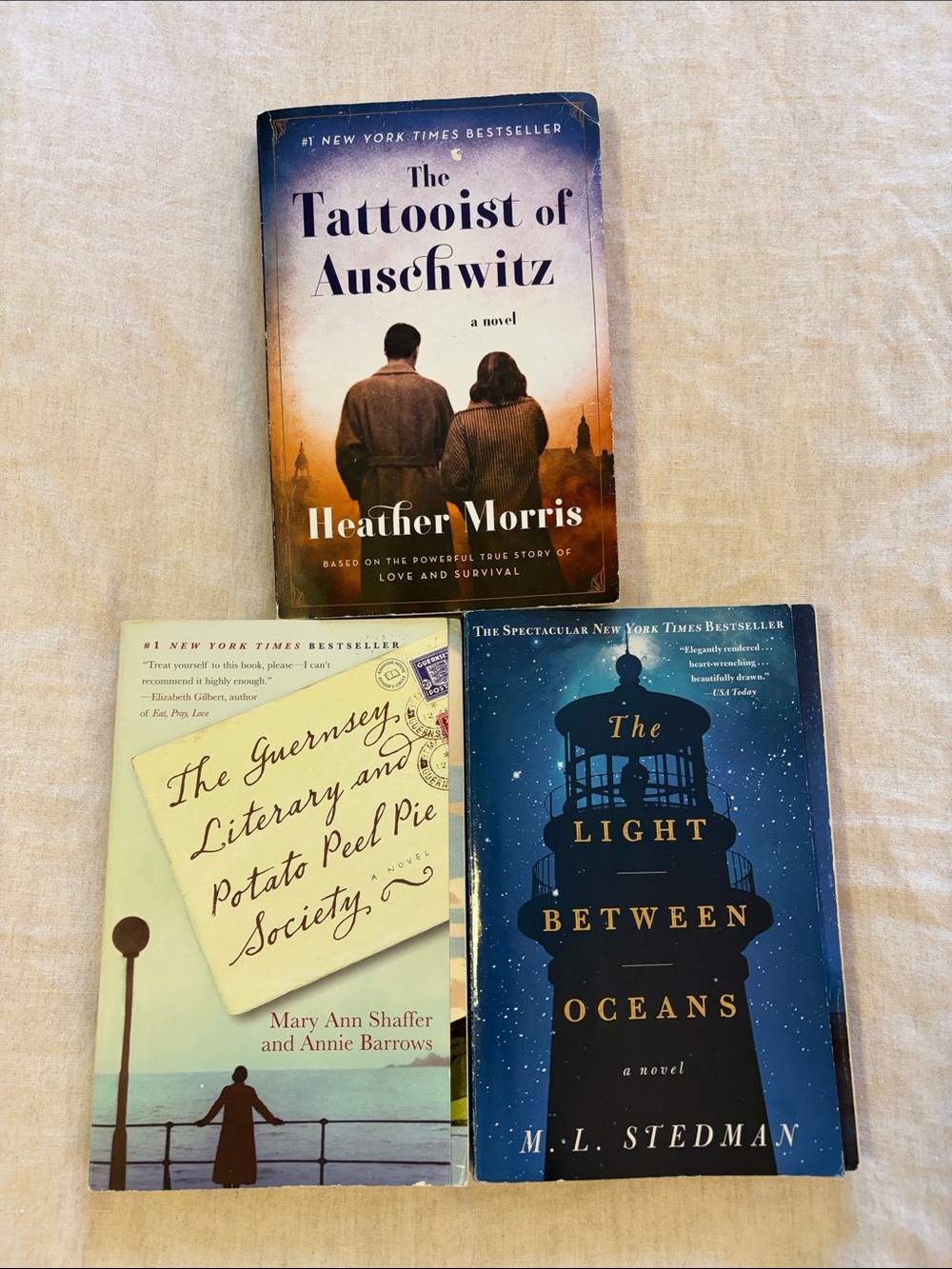 Lot of 3 paperbacks Historical Fiction Book Lot Tattooist of Auschwitz and more